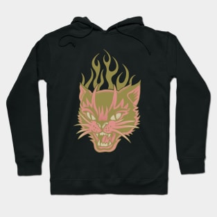 Flaming Cat - American Trad Tattoo Design Hoodie